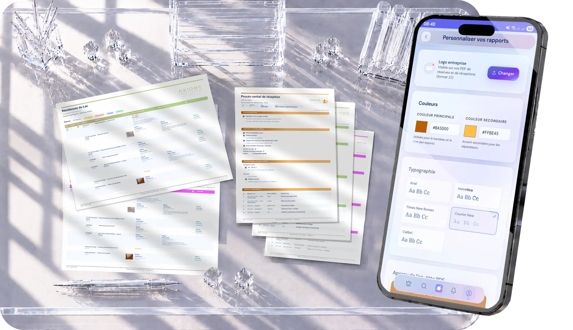 Personnalisation des rapports FinitoApp — logo, couleurs et typographie de votre entreprise